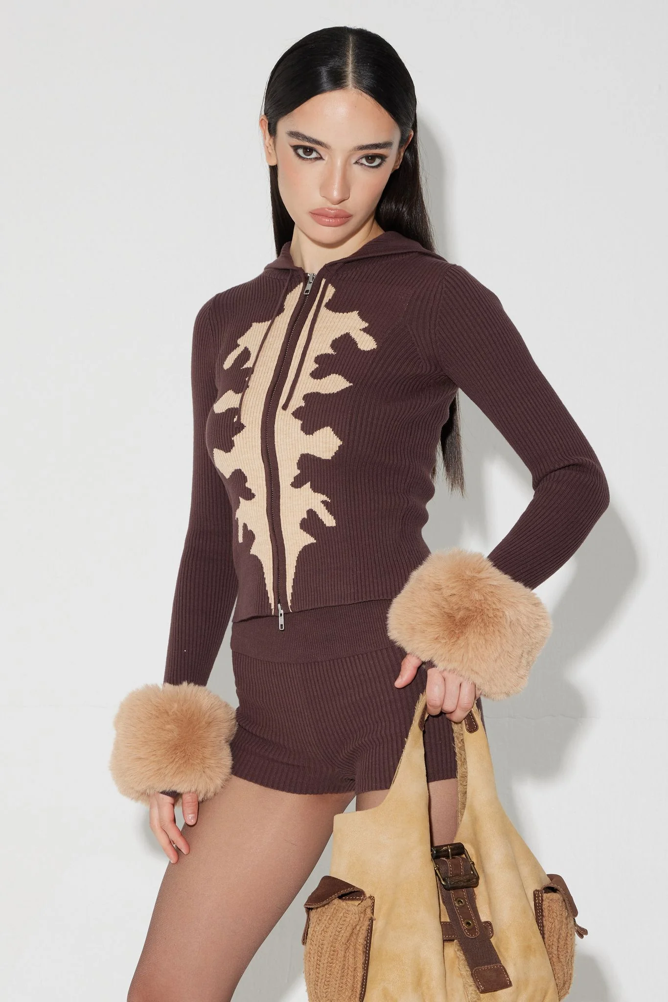 Minkra Faux-Fur Cuffs - Tan - Image 3